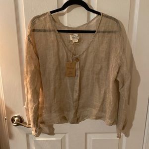 Vikolino linen jacket, button front NWT